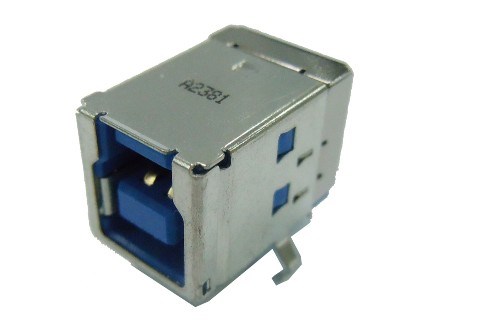USB 3.0 B Type Single Port Receptacle R/A, Dip Type