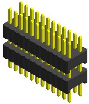 395Y 1.27x2.54mm Board Spacer Dual Row Straight Dip Type